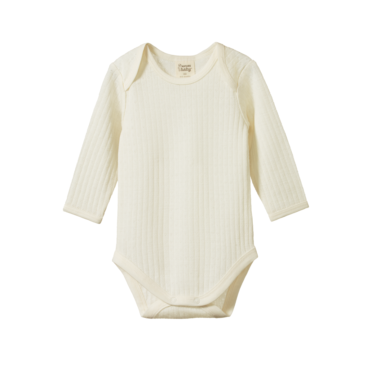 Nature Baby - Merino Pointelle Bodysuit - Natural