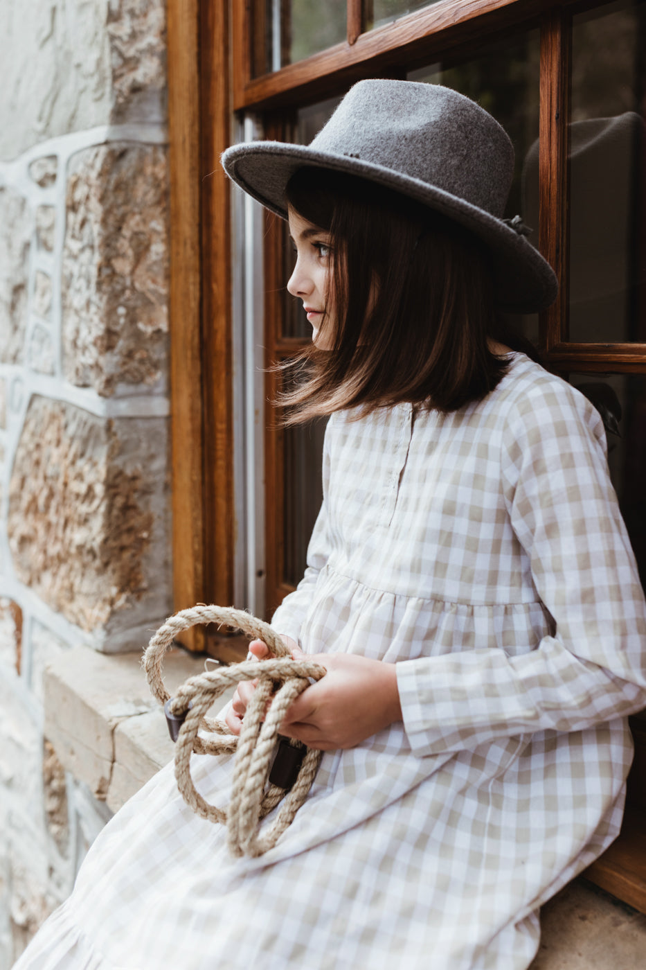Peggy - Kingston Dress - Ivory Gingham