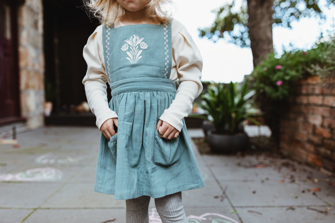 Peggy -Cassia Pinafore - Blue Surf